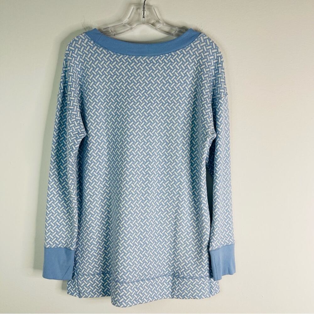 Talbots blue white loungewear activewear lightweight sweatshirt medium - Picture 6 of 7